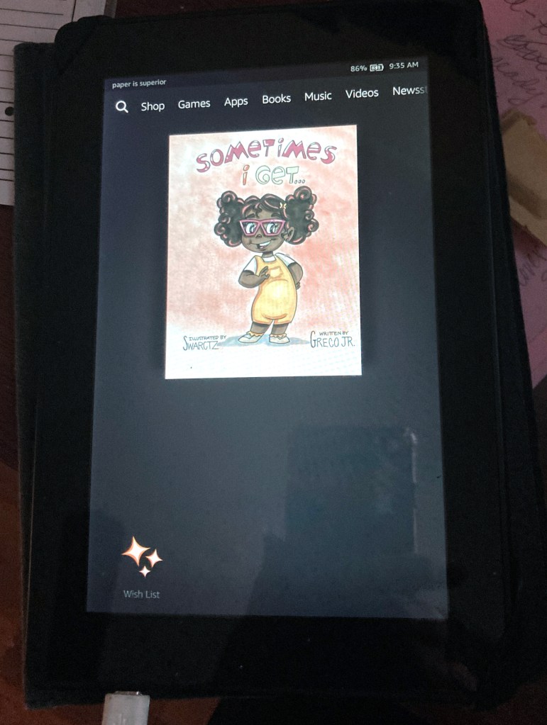 "sometimes I Get..." coveron a Kindle